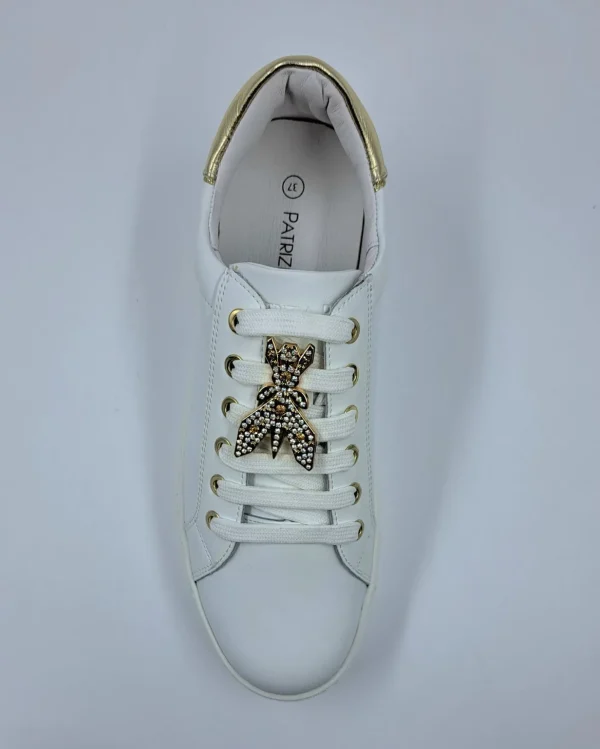 PATRIZIA PEPE SNEAKERS PELLE LOGO METALLO STRASS