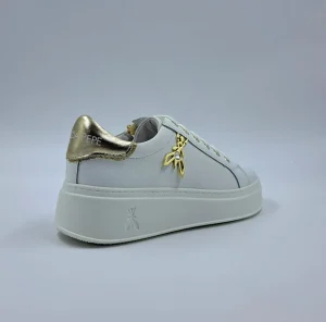 PATRIZIA PEPE SNEAKERS PELLE LOGO METALLO MAXI