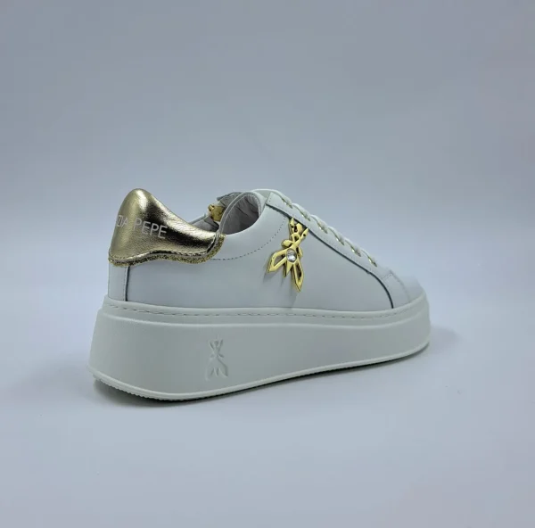 PATRIZIA PEPE SNEAKERS PELLE LOGO METALLO MAXI
