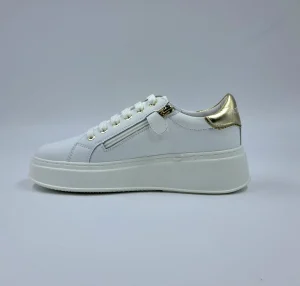 PATRIZIA PEPE SNEAKERS PELLE LOGO METALLO MAXI