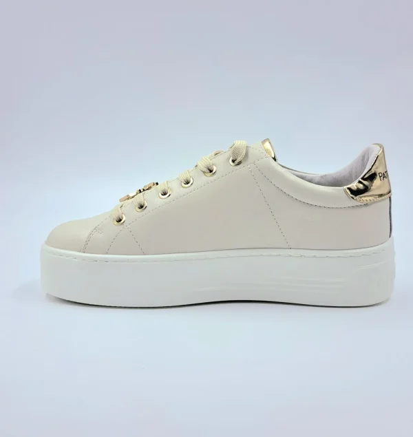 PATRIZIA PEPE SNEAKERS PELLE PANNA CHARMS CATENA GOLD