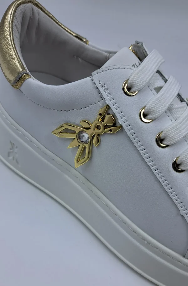PATRIZIA PEPE SNEAKERS PELLE LOGO METALLO MAXI