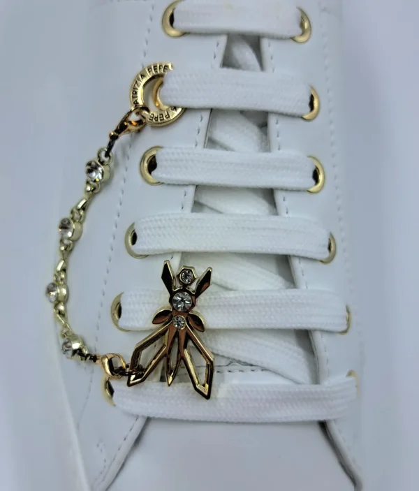 PATRIZIA PEPE SNEAKERS PELLE CHARMS CATENA GOLD