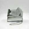 POCHETTE ARGENTO DETTAGLIO FIOCCO