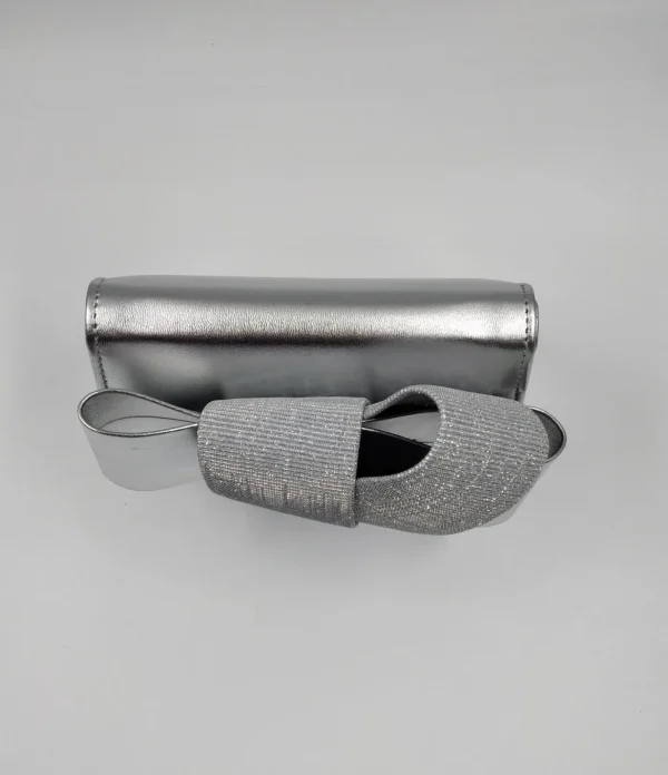 POCHETTE ARGENTO DETTAGLIO FIOCCO