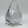 POCHETTE ARGENTO MANICO STRASS