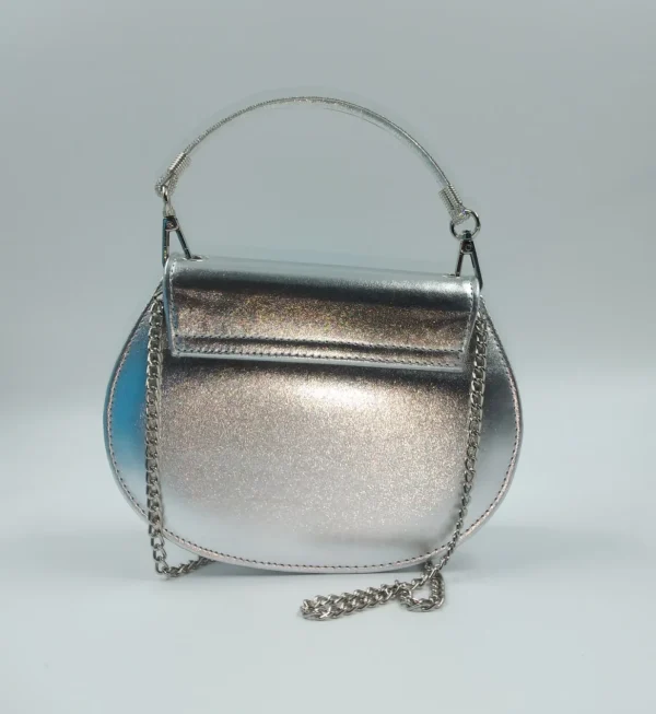 POCHETTE ARGENTO MANICO STRASS