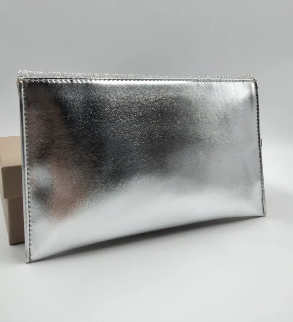 POCHETTE ARGENTO TESSUTO GLITTER