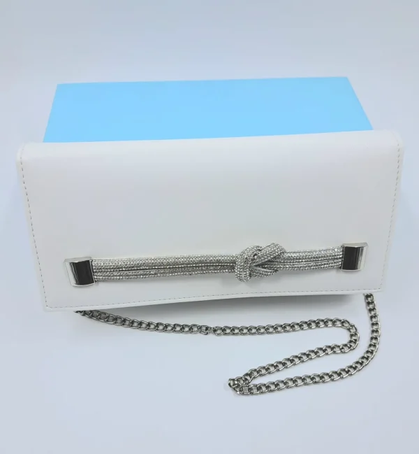 POCHETTE BIANCA CON DETTAGLI STRASS