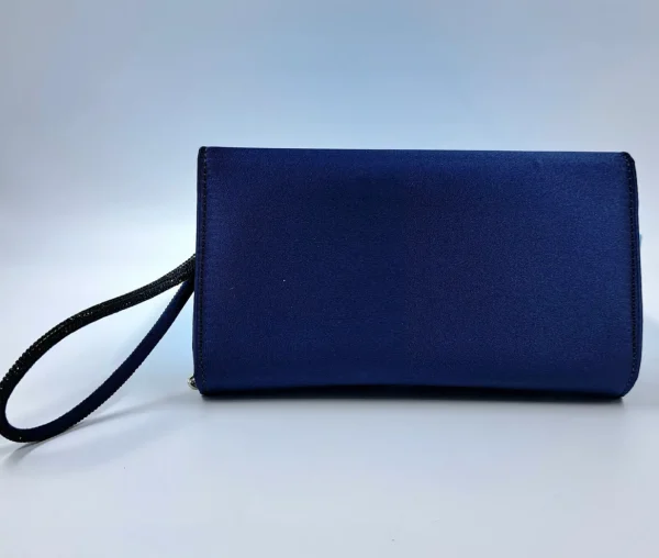 POCHETTE CON MANICO STRASS BLU