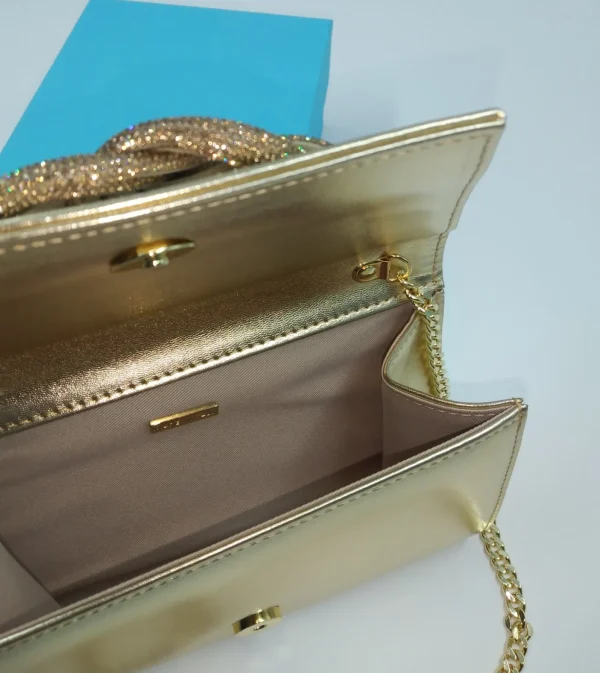 POCHETTE PLATINO APPLICAZIONE STRASS NODO