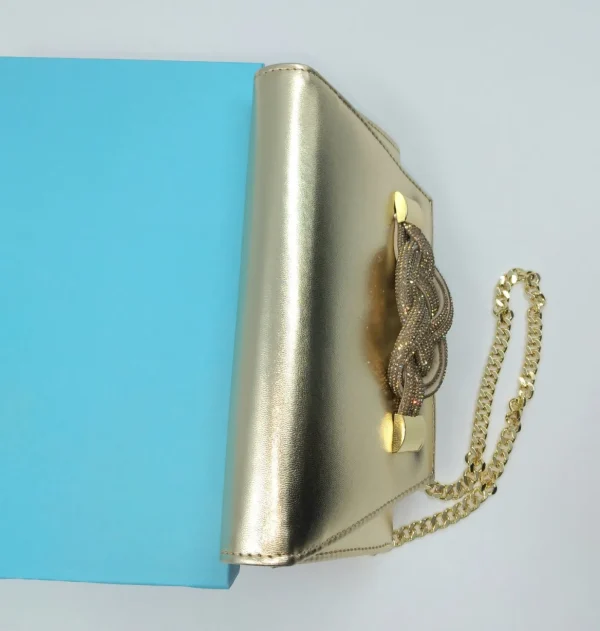 POCHETTE PLATINO APPLICAZIONE STRASS NODO