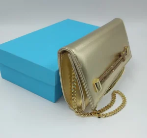 POCHETTE PLATINO CON DETTAGLI STRASS