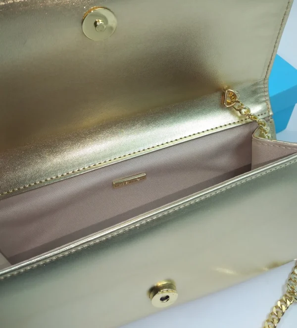 POCHETTE PLATINO CON DETTAGLI STRASS