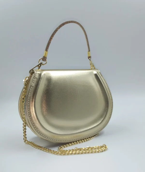 POCHETTE PLATINO MANICO STRASS