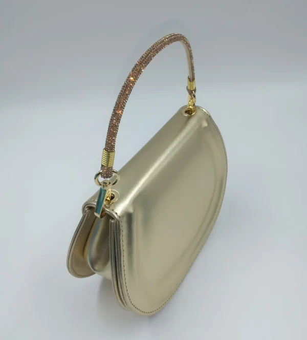 POCHETTE PLATINO MANICO STRASS