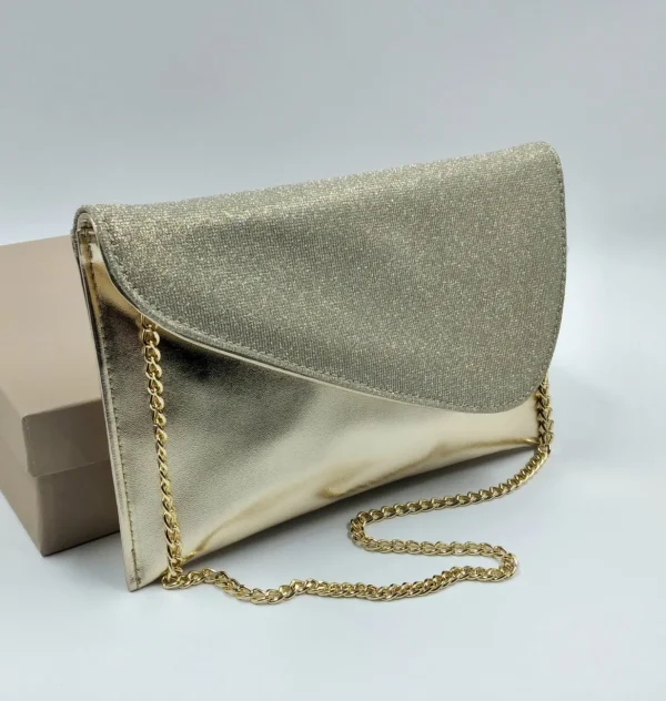 POCHETTE PLATINO TESSUTO GLITTER