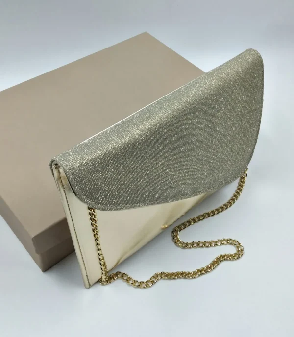 POCHETTE PLATINO TESSUTO GLITTER