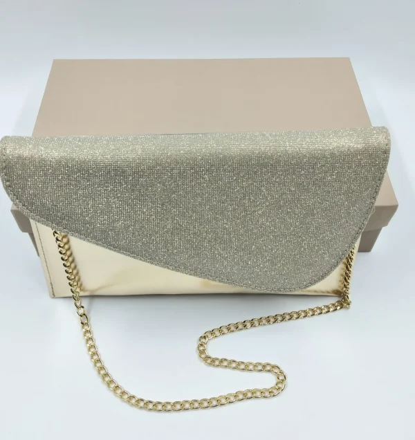 POCHETTE PLATINO TESSUTO GLITTER
