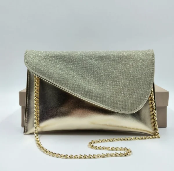 POCHETTE PLATINO TESSUTO GLITTER
