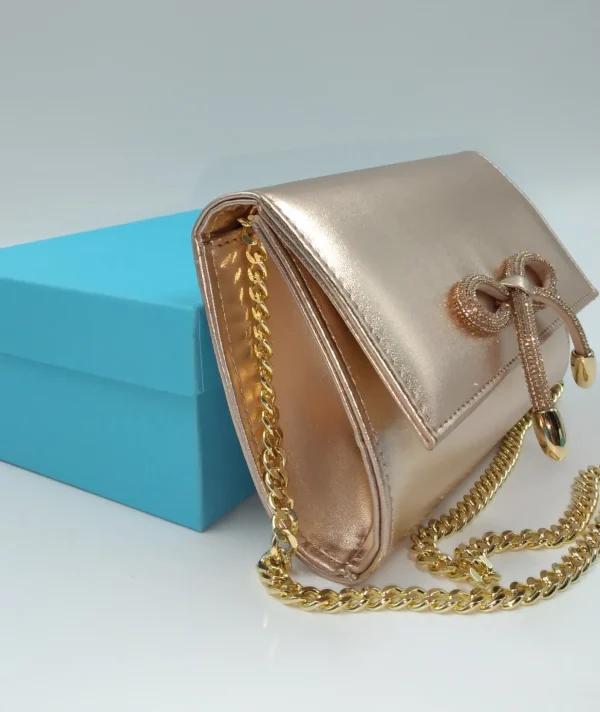 POCHETTE RAME CON FIOCCO STRASS