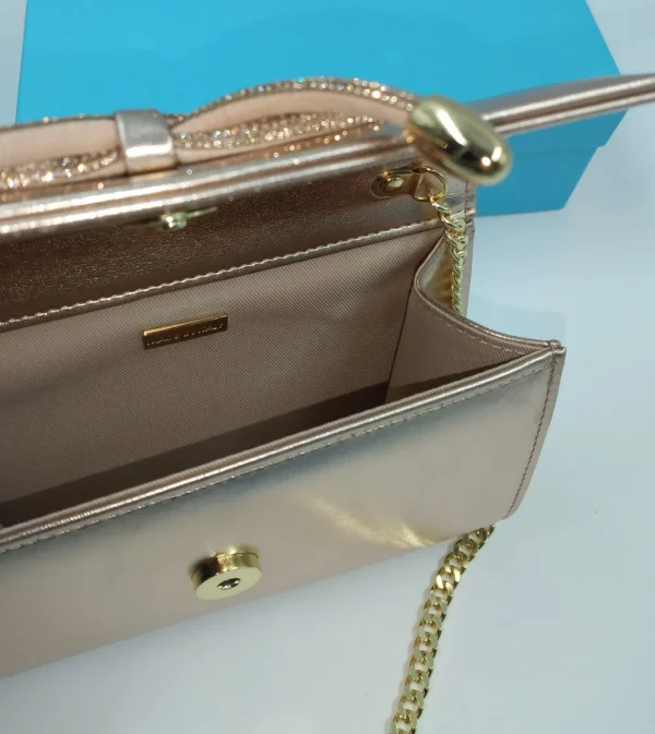 POCHETTE RAME CON FIOCCO STRASS