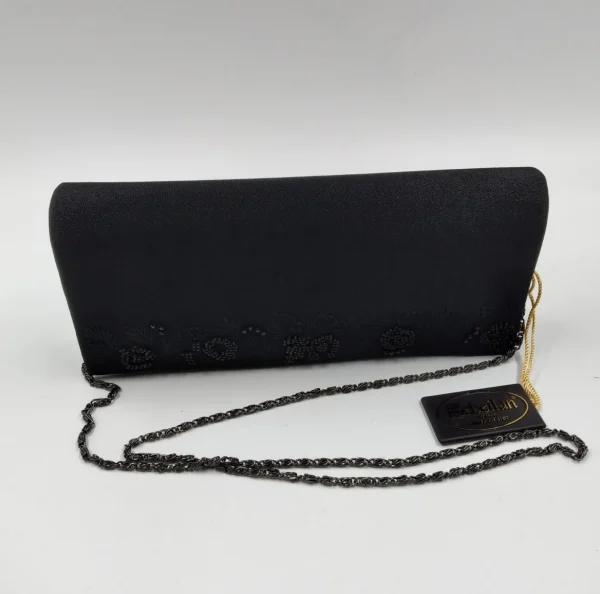 POCHETTE RASO DECORAZIONE PERLINE