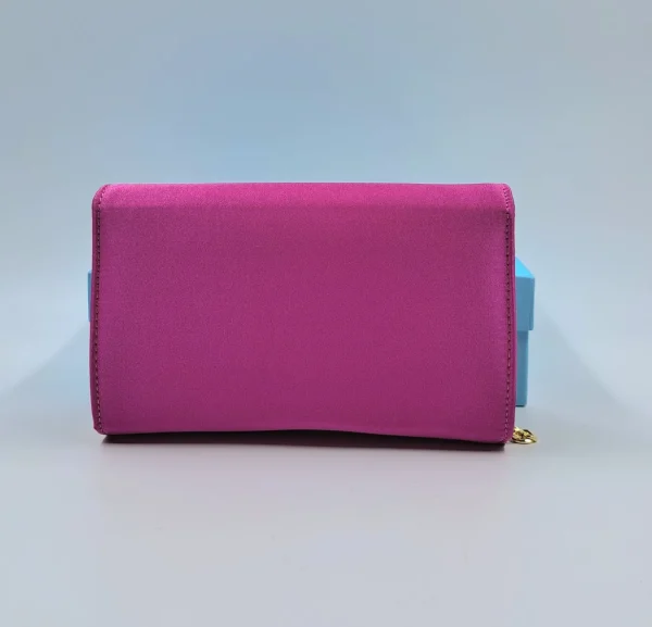 POCHETTE RASO FUXIA APPLICAZIONE STRASS