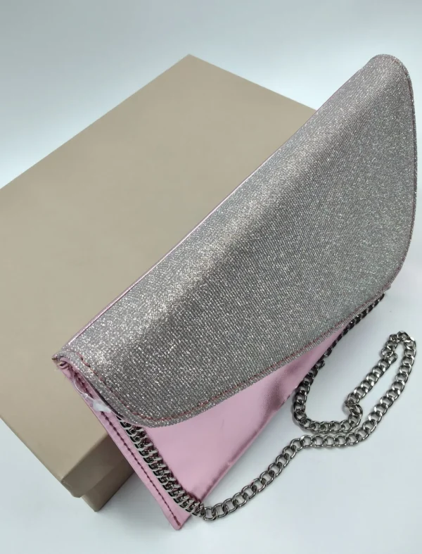 POCHETTE ROSA TESSUTO GLITTER