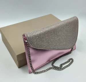 POCHETTE ROSA TESSUTO GLITTER