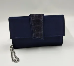 POCHETTE TESSUTO BLU DETTAGLIO LUX