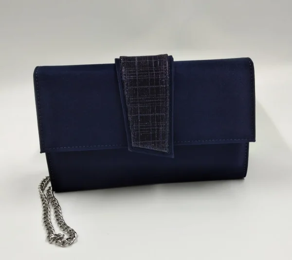 POCHETTE TESSUTO BLU DETTAGLIO LUX