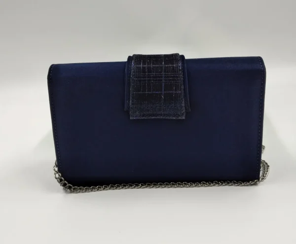POCHETTE TESSUTO BLU DETTAGLIO LUX