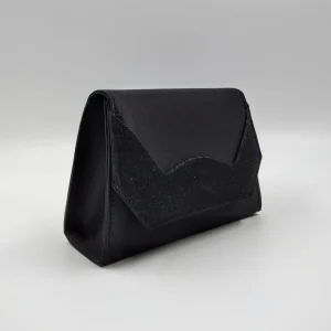 POCHETTE TESSUTO NERO DETTAGLIO LUX