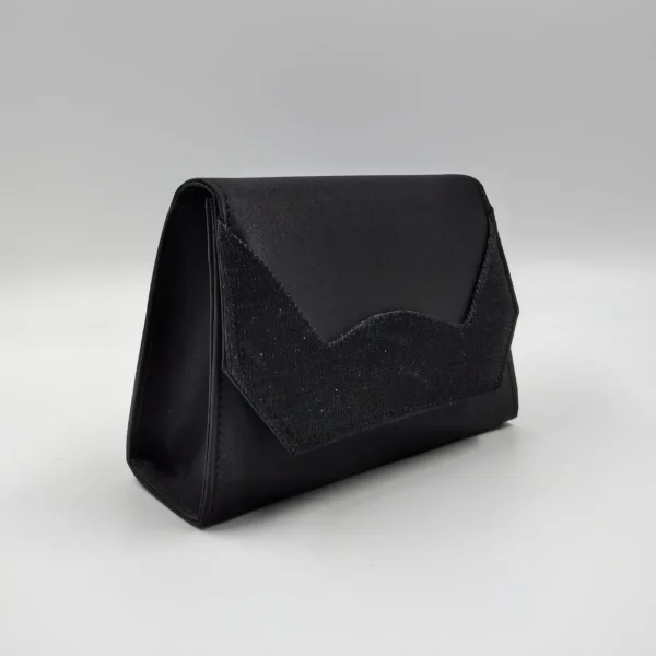 POCHETTE TESSUTO NERO DETTAGLIO LUX