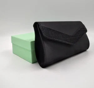 POCHETTE TESSUTO NERO DETTAGLIO LUX