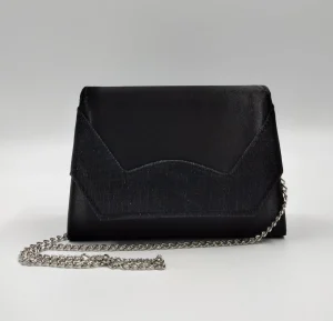 POCHETTE TESSUTO NERO DETTAGLIO LUX