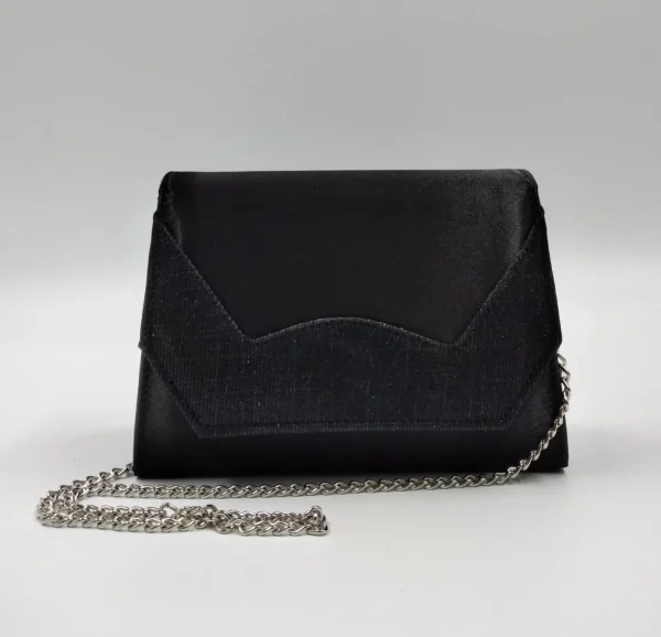 POCHETTE TESSUTO NERO DETTAGLIO LUX