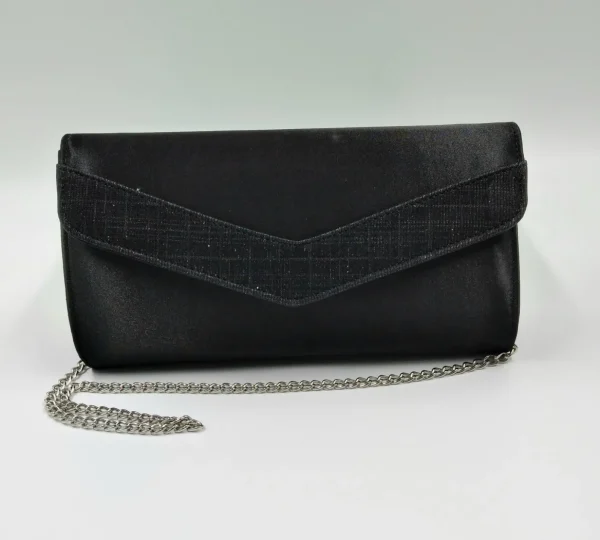POCHETTE TESSUTO NERO DETTAGLIO LUX
