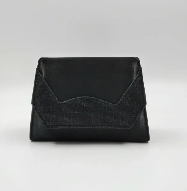POCHETTE TESSUTO NERO DETTAGLIO LUX