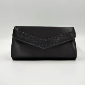 POCHETTE TESSUTO NERO DETTAGLIO LUX
