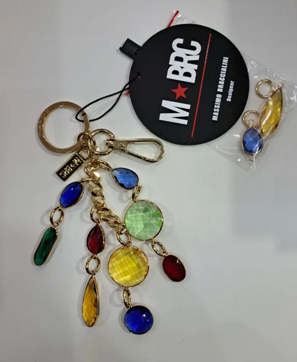 PORTACHIAVI PIETRE STRASS ROSSE BLU