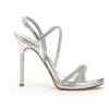 SANDALI ARGENTO DETTAGLI FASCE STRASS