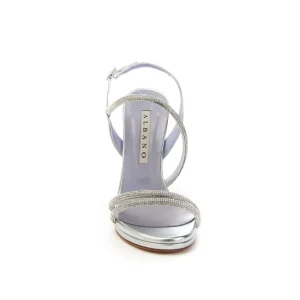 SANDALI ARGENTO DETTAGLI FASCE STRASS