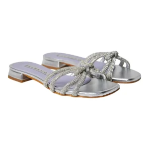 SANDALI BASSI NODO STRASS