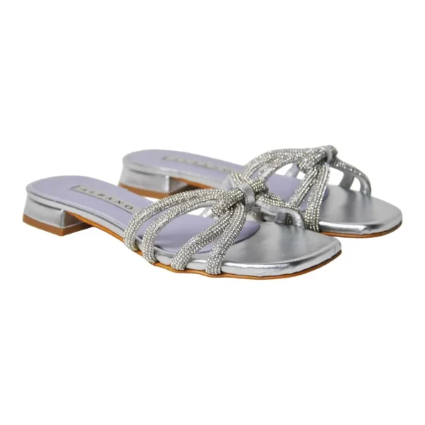 SANDALI BASSI NODO STRASS