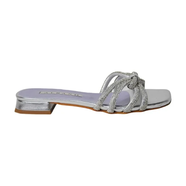 SANDALI BASSI NODO STRASS