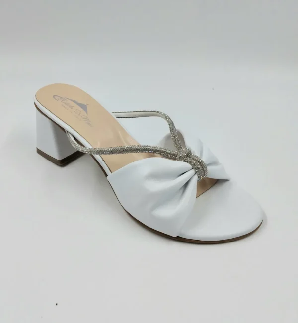 SANDALI BIANCHI NODO STRASS