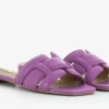 SANDALI CON FASCE INTRECCIATE VIOLA