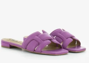 SANDALI CON FASCE INTRECCIATE VIOLA